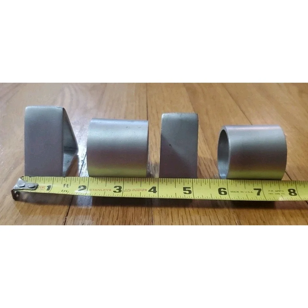 Geometric Metal Napkin Ring‎ Holders (4) Cylinder and Triangle
